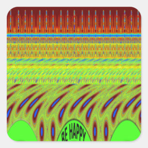 Wees blij Kleurrijke Polka Dot Motief Gift Vierkante Sticker