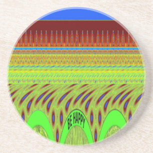 Wees blij Kleurrijke Polka Dot Motief Gift Zandsteen Onderzetter