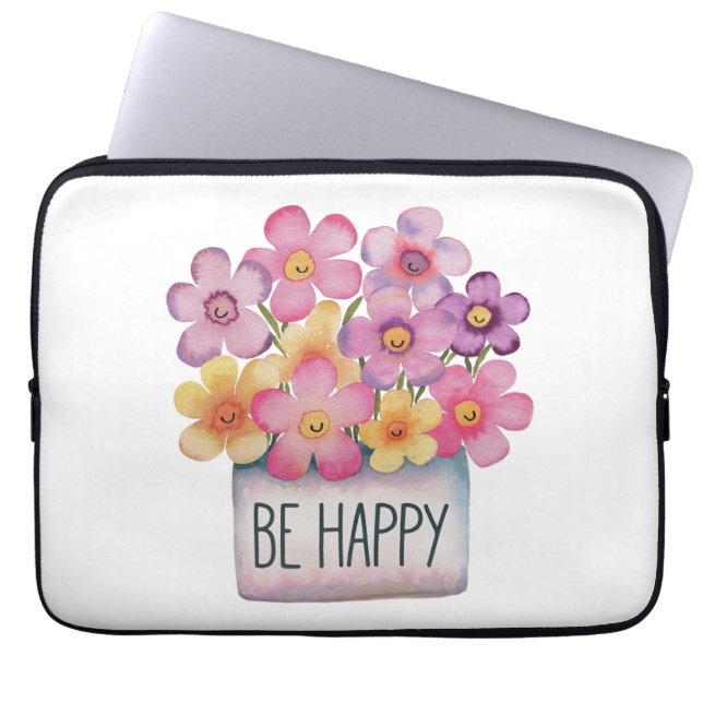 Wees blij laptop sleeve (Voorkant)