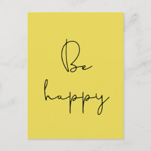 Wees blij met het zwarte lettertype briefkaart