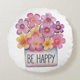 Wees blij rond kussen