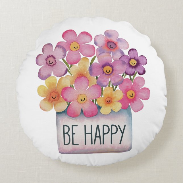 Wees blij rond kussen (Voorkant)