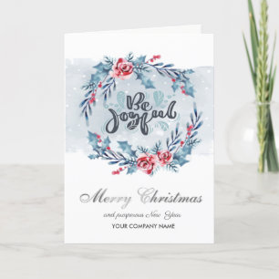 Wees blij, Vlecht bloemen vrolijk Kerstmis Feestdagen Kaart