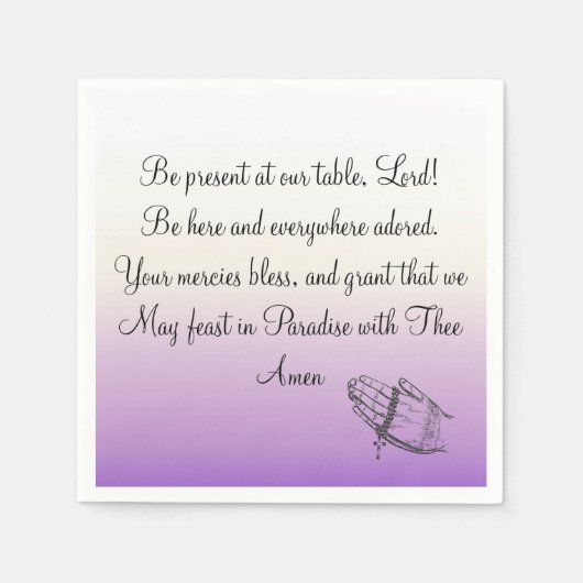 Wees Cadeau aan onze tafel Here Paarse Servet (Voorkant)