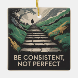 Wees consequent, niet perfect keramisch ornament