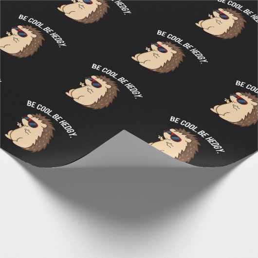 Wees cool BE Hedgy Funny Heg Pun Dark BG Cadeaupapier (Hoek)