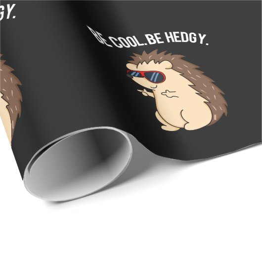 Wees cool BE Hedgy Funny Heg Pun Dark BG Cadeaupapier (Rol Hoek)