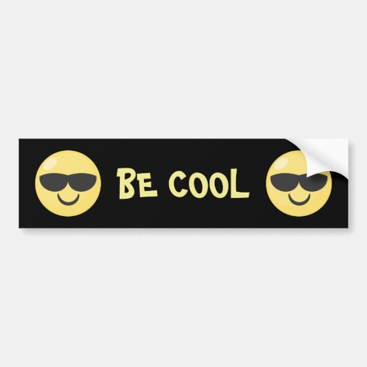 Wees Cool Sunglazen Emoji Bumpersticker (Voorkant)