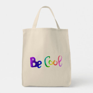Wees cool waterverf motivatie lettering tekening tote bag