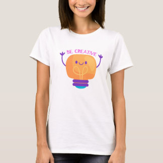 Wees creatief gloeilamp t-shirt