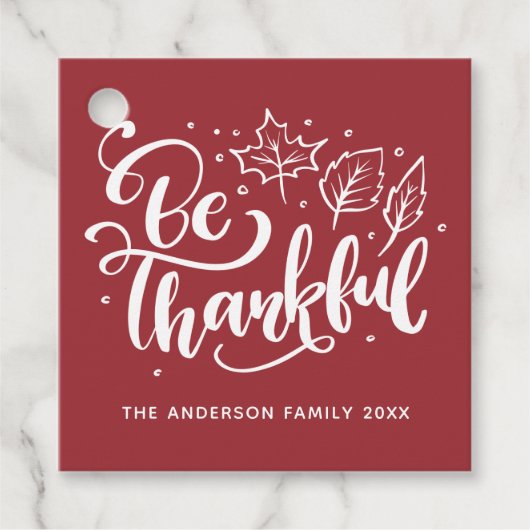 Wees dankbaar Bourgondische Thanksgiving Bedankjes Labels (Voorkant)