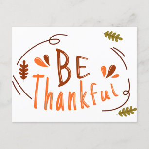 Wees dankbaar Gelukkig Thanksgiving Vriendendag Briefkaart