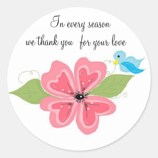 Wees dankbaar in elk seizoen ronde sticker (Voorkant)