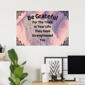 "Wees dankbaar" Inspirerend Wall Art Poster (Thuiskantoor)