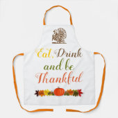 Wees dankbaar pompoenbladeren en kalkoen Thanksgiv Schort (Voorkant)