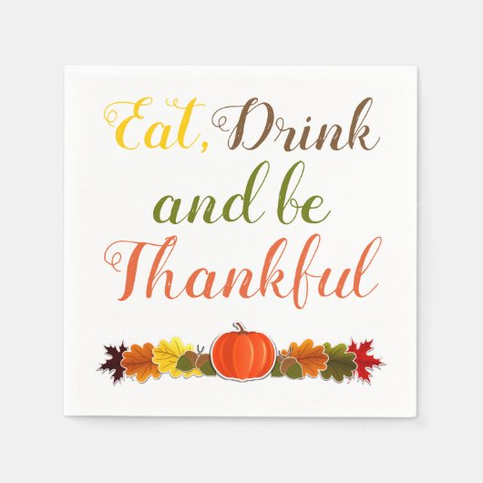 Wees dankbaar pompografische blaadjes Thanksgiving Servet (Voorkant)
