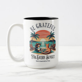 Wees dankbaar voor elke zonsondergang tweekleurige koffiemok