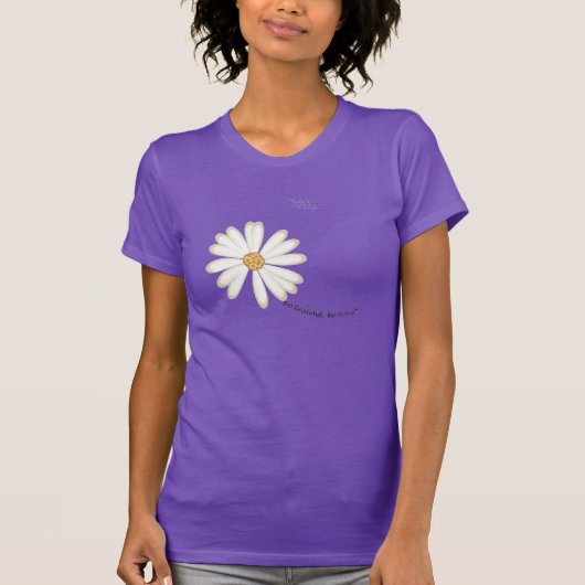 Wees dankbaar, wees blij Daisy t-shirt (Voorkant)