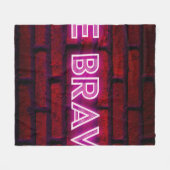 Wees dapper inspirerend quote neon effect text op fleece deken (Voorkant (Horizontaal))