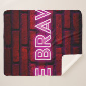 Wees dapper inspirerend quote neon effect text op  sherpa deken (Voorkant (horizontaal))