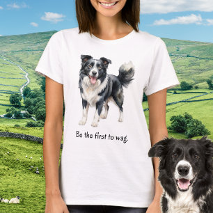 Wees de eerste die de schattige Border Collie-hond T-shirt