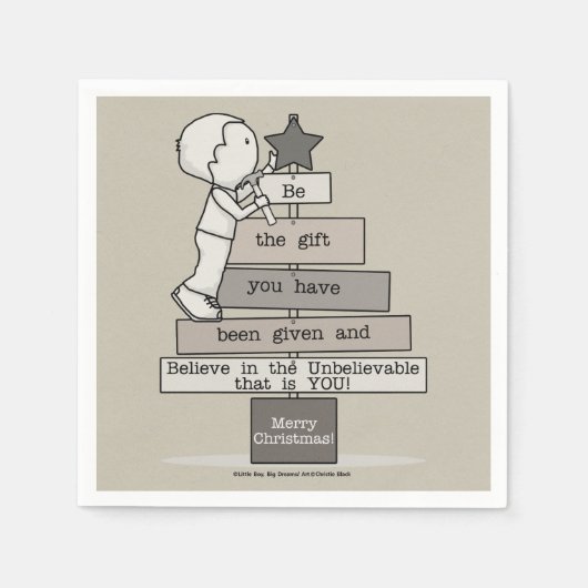 Wees de kerstboom (Tan) Servet (Voorkant)