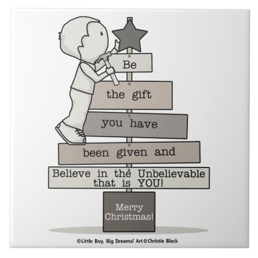 Wees de kerstboom tegeltje (Voorkant)