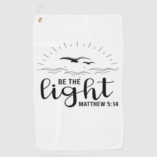 Wees de Lichte Bijbel Verse Golf Handdoek (Voorkant)