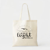 Wees de Light Bible Verse Canvas tas (Voorkant)