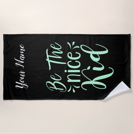 Wees de positieve boodschap van het mooie Kind in  Strandlaken (Voorkant)