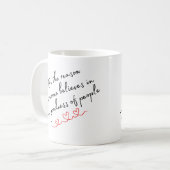 Wees de reden van vriendschap koffiemok (Voorkant links)