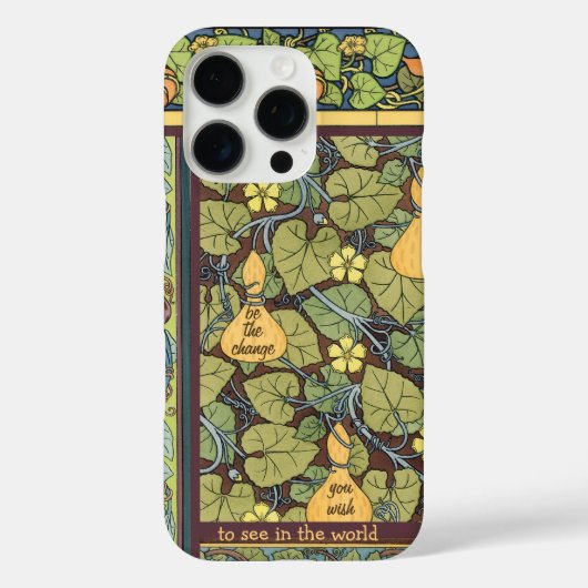 Wees de verandering die u wilt zien Art Deco Flora Case-Mate iPhone Case (Achterkant)