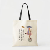 Wees de vreemde | Dancing Space Cat Monogram Tote Bag (Voorkant)