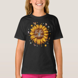 Wees de zonneschijn citaat Meisje's zonnebloem vli T-shirt