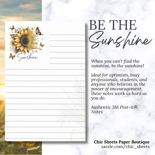 Wees de Zonneschijn Inspirerende 3M Post-it® Notit Notes