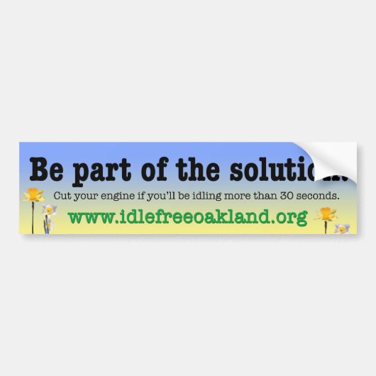 Wees deel van de oplossing! bumpersticker (Voorkant)