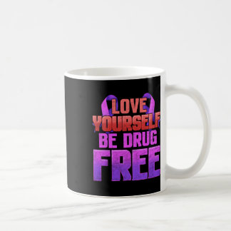 Wees drugsvrij hou van jezelf Paarse lint Koffiemok