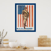 Wees een Amerikaanse marinier! Poster (Keuken)