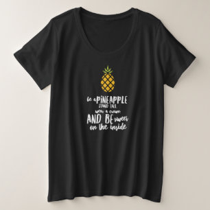 Wees een Ananas Plus Size Basiskleding Donkere T-s Grote Maat T-shirt