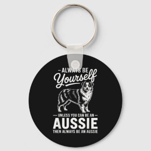 Wees een Aussie grappige Australische herder  Sleutelhanger