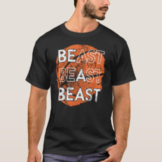Wees een beest Basketball Sports Distress Design T T-shirt