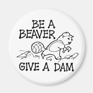 Wees een bever die een Dam Magnet geeft Magneet