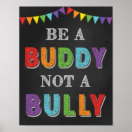 Wees een boeddy, geen Bully Classroom Anti Bully Poster (Voorkant)