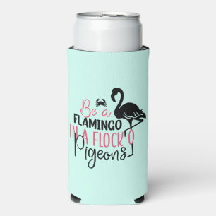 Wees een flamingo in een kudde duiven