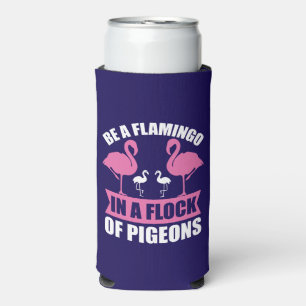 Wees een flamingo in een zwerm duiven