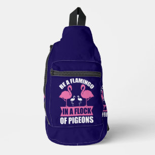 Wees een flamingo in een zwerm duiven-18716 sling bag