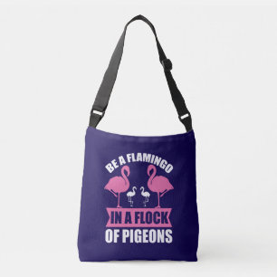Wees een flamingo in een zwerm duiven crossbody tas