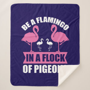 Wees een flamingo in een zwerm duiven sherpa deken
