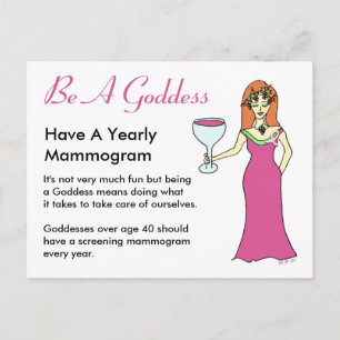 Wees een godin, heb een Mammogram Wine Goddess BCA Briefkaart