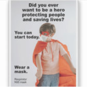 Wees een held en red levens vinyl sticker (Voorkant)